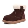 Zapatos de algodón para niños con forro polar y engrosados, nuevo estilo invierno 2026, botas de nieve cálidas para niñas, tallas medianas y grandes, botas de algodón resistentes al frío, botas estilo noreste