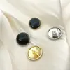 Suministro directo botón plano metálico gota de aceite pegamento oro decoración dorada botón redondo de pie alto suéter chaqueta