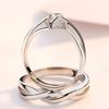 Anillo de Pareja Entrelazado de Estilo Coreano de Venta Caliente para Hombre y Mujer Lujo Ligero Boda Platino Plateado Beso de Ángel Anillo Hueco Entrelazado