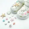 Charms para sapato Croc DIY corrente de pulseira de flor de pérola tridimensional flor de sapato estilo balé removível acessório de sapato decoração