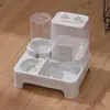 Comedouro e bebedouro automático para gatos, tigela integrada para gatos e cães, tigela elevada para gatos que protege o pescoço, tigela dupla para alimentação e bebida