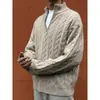 Suéter de Diseño Retro Americano de Fábrica para Hombre, Estilo Perezoso Ropa de Punto Cálida, Color Sólido Tendencia Otoño e Invierno Ropa de Punto