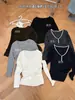 Top de Linho e Algodão com Cashmere Fino Gola V para Mulheres Amigo da Pele Confortável Camada Interna Base Outono/Inverno 28180