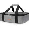 Nova bolsa térmica dupla isolada da Amazon para almoço frio, bolsa de almoço para camping, bolsa térmica para armazenamento de pizza, bolsa de gelo portátil
