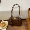 Bolsa Boston Retrô de Cor Sólida de Alto Valor com Personalidade Novo Estilo Outono 2026 Elegante para o Dia a Dia Moda Bolsa de Ombro Único
