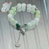 Popular Pulsera Dulce de Verano Verde para Mujer Diseño Ins Pulsera Pequeña Fresca de Mariposa Estudiante Mejor Amiga Regalo de Cumpleaños
