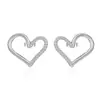 Brincos de diamante em formato de coração transfronteiriços femininos de luxo leve de alta qualidade amor banhados a ouro 18K brincos curinga brincos de moda atacado