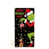 Cubierta de puerta del Grinch Navideño transfronteriza, decoración de puerta principal, colgante de puerta exterior para fiesta navideña, bandera feliz de monstruo navideño
