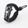 Pulsera Ajustable Salvavidas, Pulsera de Supervivencia, Pulsera Tejida a Mano, Brújula Silbato, Suministros Multifuncionales para Exteriores