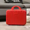 Bolsa de Maquiagem Satchel Maleta Retro 14 polegadas Bolsa de Cosméticos Fofa para Estudante Feminino Satchel Caixa de Armazenamento para Viagem