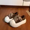 Otoño 2026 Nuevo Estampado de Leopardo Suela Gruesa Aumentador de Altura Zapatos Casuales de Plataforma para Mujer Versátiles de Moda con Cordones Zapatos Deportivos Zapatos de Moda Trendy ins