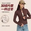 Conjunto de Yoga para Mujer Otoño Invierno Cálido con Felpa Interior Cuello Alto Cremallera Top Correr al Aire Libre Adelgazante Fitness Conjunto Deportivo