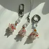 Árbol de Navidad de Cristal Cuerda para Teléfono Móvil Llavero Cadena para Colgar en Bolsos Colgante Pequeño Colgante Decoración Colgante Bolsa Dulcera Regalo de Vacaciones