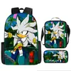 Mochila Escolar Transfronteriza Niña Sónica Dibujos Animados Bolsa Infantil Mochila Escolar para Niño Mochila de Jardín de Infancia Traje