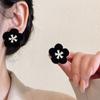 Pendientes de plata S925 con diseño de flores flocadas de otoño e invierno, con diseño de alta gama y tendencia femenina, con circonitas, pendientes de celebridades de Internet.