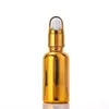 Botella de Aceite Esencial Dorada Electrochapada, Botella Vacía de Vidrio, Botella con Gotero, Botella Muestreadora de Esencia, Botella de Vidrio, Botella Dispensadora Cosmética