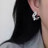 Pendientes de Plata S925 con Aguja, Trébol de Cuatro Hojas Mate y Perla, Pendientes de Flor Retro de Alta Gama de Corea del Sur, Versátiles