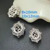 DIY Brazalete de Plata de Ley S925 con Abalorios Vacíos para Abalorios Ovalados Accesorios para Pulseras y Collares Joyería