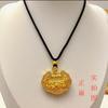 Interior y exterior de un color dorado tienda mismo estilo oro arena flor incrustada con diamantes floreciendo rico candado Ruyi colgante de collar accesorios de joyería DIY para mujer