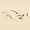 Gafas de Estilo Business Casual, Montura de Gafas Cuadrada de Montura Completa, Montura de Gafas de Titanio Puro, Gafas de Prescripción de Moda para Hombre al por Mayor