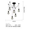 Lámparas de araña estilo Loft Industrial retro americano para bar ManNet, cafetería, restaurante, tienda de ropa, lámparas de jaula de hierro con flores sueltas Sky para mujer