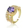 Aliexpress Novo Estilo Anel Aberto Oval com Zircônia Cravejada de Diamante Anel Elegante Versátil de Alta Qualidade Atacado de Comércio Exterior