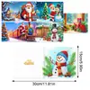 Tarjetas de Felicitación Navideñas Populares Transfronterizas Multiserie Hechas a Mano con Diamantes Juego de 9 Piezas con Sobres Pegatina de Diamante Dibujos Animados Juego de 6 Piezas