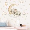 Elefantito en Nubes Estrellas y Luna Nubes Pegatinas de Pared Habitación Infantil Dormitorio Jardín de Infancia Papel Tapiz Decorativo Autoadhesivo