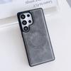 Adequado para Samsung S25Edge Capa Protetora Magnética de Couro para Celular S26Ultra Business Anti-Queda S24Fe Capa Protetora