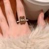 Anillo de Oso con Lazo Lindo para Mujer, Anillo para Dedo Índice de Diseño de Nicho Otoño e Invierno, Anillo Ajustable Dulce y Adorable
