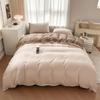 Selección estricta de ropa de cama de cuatro piezas de color sólido lijado sábanas de dormitorio de estudiantes funda de edredón de tres piezas al por mayor primavera