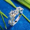 Europeu e Americano AliExpress Comércio Exterior Flor e Folha Anel Pulseira Cristal Austríaco Banhado A Platina Anel Folha Anel De Casamento Feminino