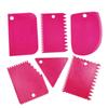Juego de 6 raspadores de plástico para crema de pastel, herramienta de modelado para alisar patrones, raspador de arco triangular, cuchillo de corte