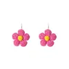 Pendientes de estilo coreano de moda hechos a mano con rafia tejida, flores exageradas, ganchos para la oreja, personalidad, color dulce a juego, corona de nicho
