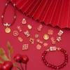Colgante de Gota Dorado Arena de Cobre Año Nuevo Pulsera de Cuentas Tejida a Mano Accesorios para Collares Cuentas