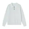 Artesão Amador 2025 Outono Camisa Polo Estilo Coreano com Gola Reversível, Tricô Interno Liso de Manga Longa Estilo Hong Kong Masculino
