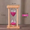 Adornos de escritorio creativos de reloj de arena retro con temporizador de reloj de arena de madera maciza de 5/10/15/30 minutos