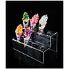 Personalizable de fábrica, expositor para conos de helado calentador de leche, soporte para conos de helado de rollo de huevo, expositor transparente para conos dulces, su