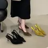 Zapatos de Tacón Alto con Pajarita para Mujer 2025 Primavera y Verano Nuevo Estilo Punta Fina Elegantes Fiesta de Noche Commute al Trabajo Tacones de Aguja Negros Bajos
