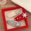 Pinzas para el pelo de copo de nieve de fieltro con temática de atmósfera de otoño e invierno para niñas, Pinzas BB versátiles, Pinzas dulces para flequillo, Accesorios para el cabello, Pinzas para el pelo de la frente