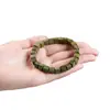 Pulsera de Cubos de Azúcar Cuadrados Hecha de Sándalo Verde, Cuentas de Madera Cuadradas de Madera de Áloe Viejo, Cuentas de Juguete Cultural de Estilo Chino Nuevo de Círculo Único