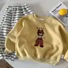 Moletom infantil com forro de fleece, fleece fino masculino, coleção outono/inverno 2026, blusa de urso para bebês, camiseta casual para bebês, estiloso para meninas