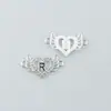 Versión Coreana Sencilla Moderna DIY Aleación Color Duradero Serie Diamante de Punto 26 Letras Alas Blanco Kuv Joyería Pequeña Accesorios DIY