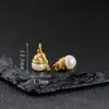 Colgante Sombrero de Navidad Incrustado de Perlas Chapado en Oro Plata S925 Accesorio Hecho a Mano para DIY Nuevo Estilo Chino Pequeño Adorno