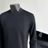 Camiseta Masculina Pesada de Manga Longa 2026 Homens Primavera Outono Roupa de Baixo Gola Pequena Top Camada Base Masculina Moletom Casual Homens