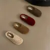 Pantuflas peludas de otoño e invierno, estilo nuevo, forradas de felpa, a la moda, zapatos de algodón 2026, pantuflas de algodón, para exteriores, zapatos de mujer, sin cordones, pantuflas de interior