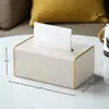 Los fabricantes de cajas de pañuelos pueden personalizar cajas de pañuelos de cuero modernas y sencillas para oficinas y hoteles, cajas de servilletas de lujo ligero