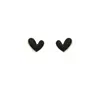 Pendientes de Corazón Negro Estilo Coreano Retro de Alta Gama con Aguja de Plata S925 para Mujer 2025 Nuevos Pendientes de Moda