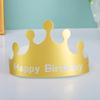 Chapéus de Aniversário, Chapéus Coroa para Bolo de Aniversário no Atacado, Chapéus de Desenho Animado para Crianças, Suprimentos de Festa de Papelão Dourado para Adultos