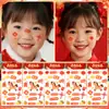 Pegatinas Faciales Decorativas Lindas de Año Nuevo Transfronterizas para Niños, Pegatinas de Tatuaje Facial Coloridas, Impermeables y de Larga Duración para Mejorar el Ambiente